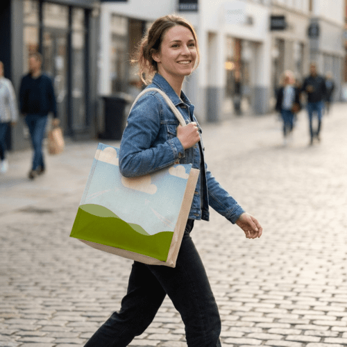 Eco-Friendly Tote with Scenic Landscape Design