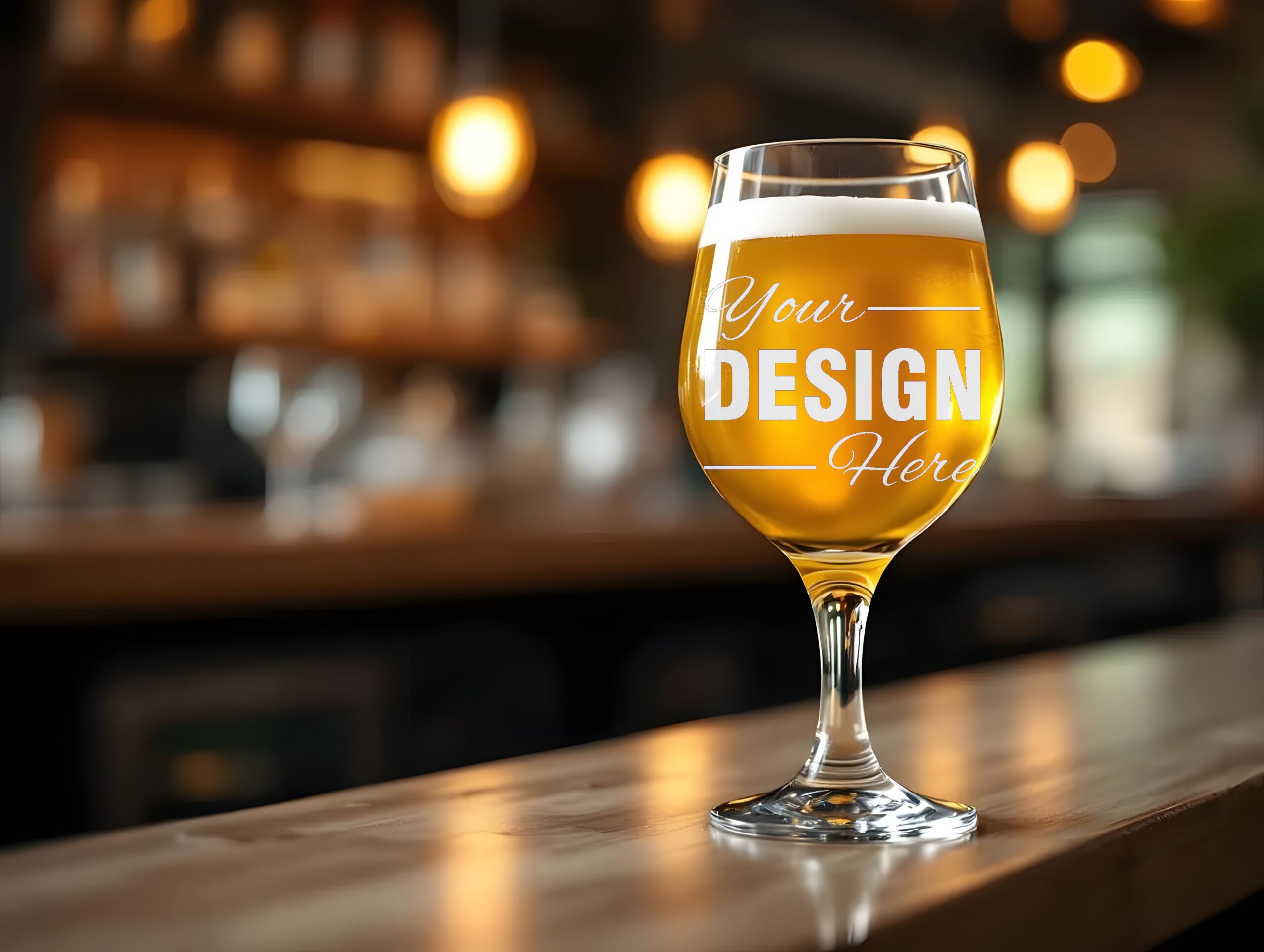 Customizable Beer Glass Mockup