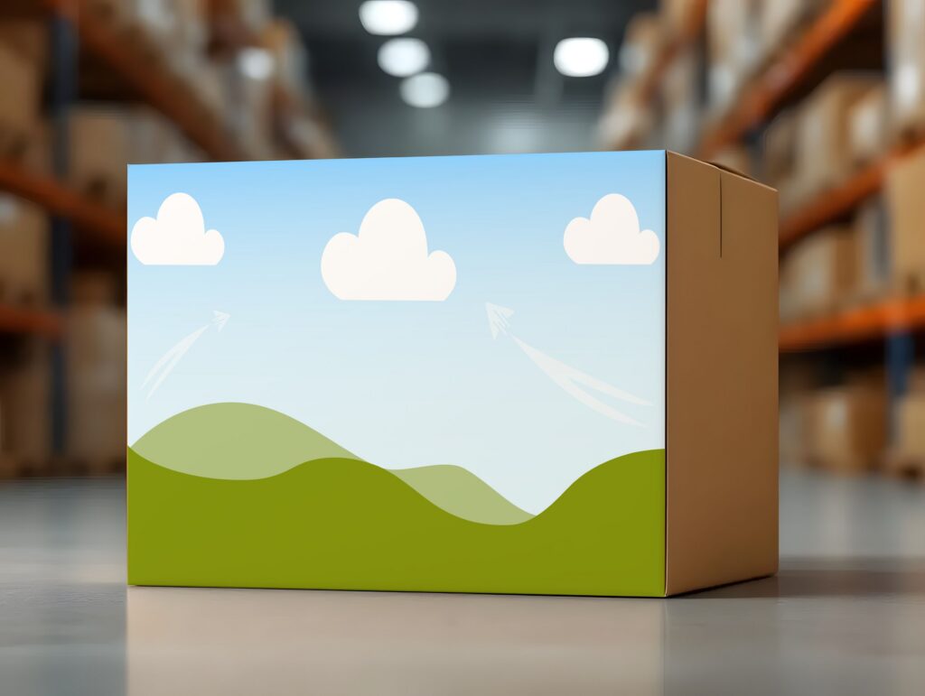 Eco-Friendly Shipping Box with Scenic Design
