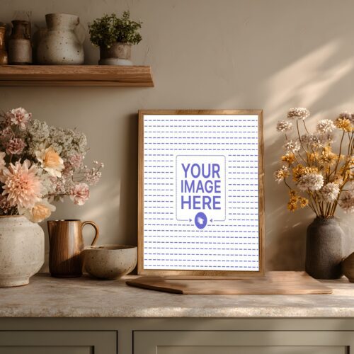 Elegant Floral Framed Poster Mockup