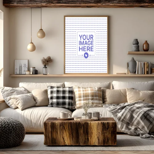 Cozy Living Room Poster Mockup