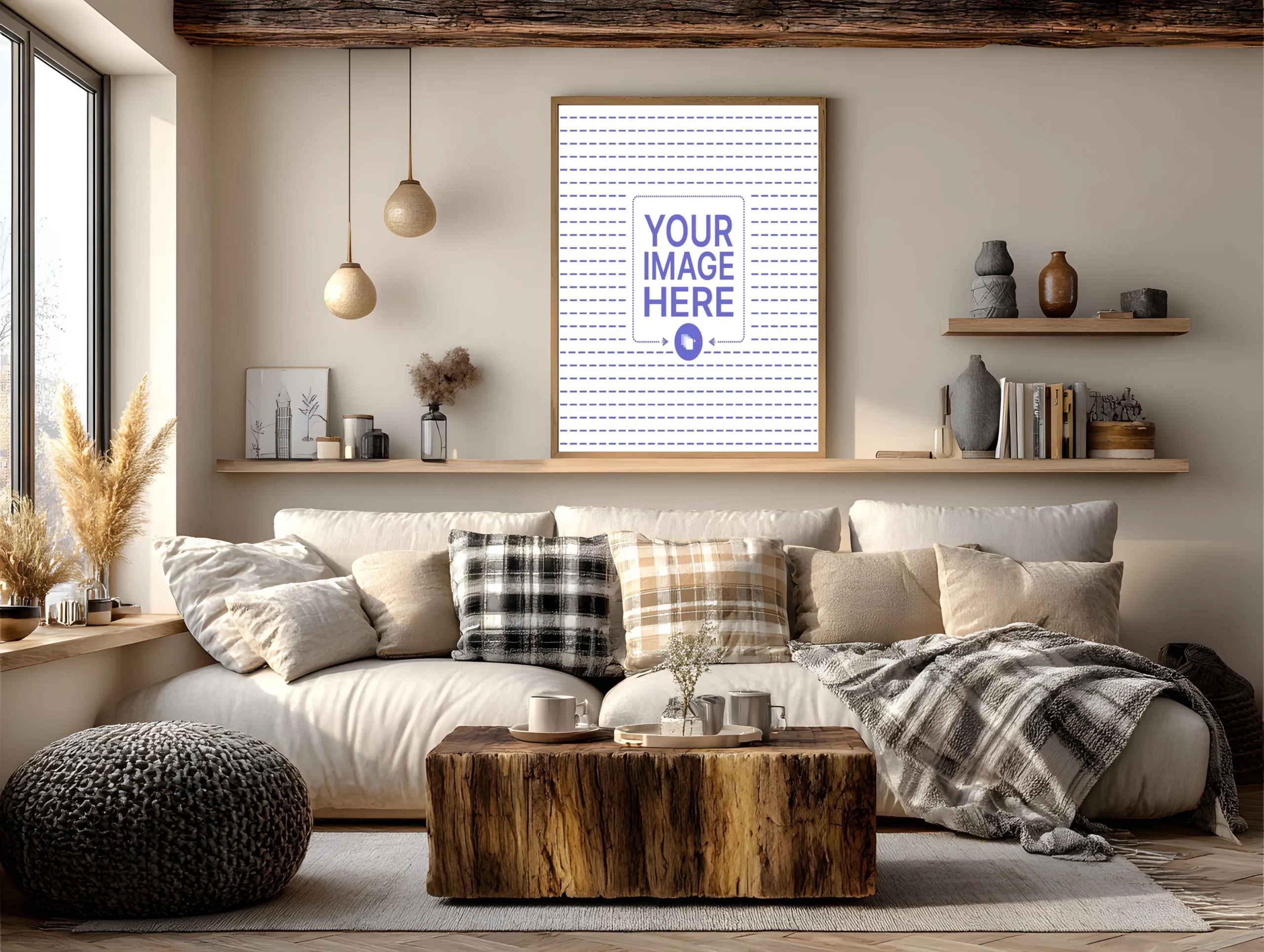 Cozy Living Room Poster Mockup