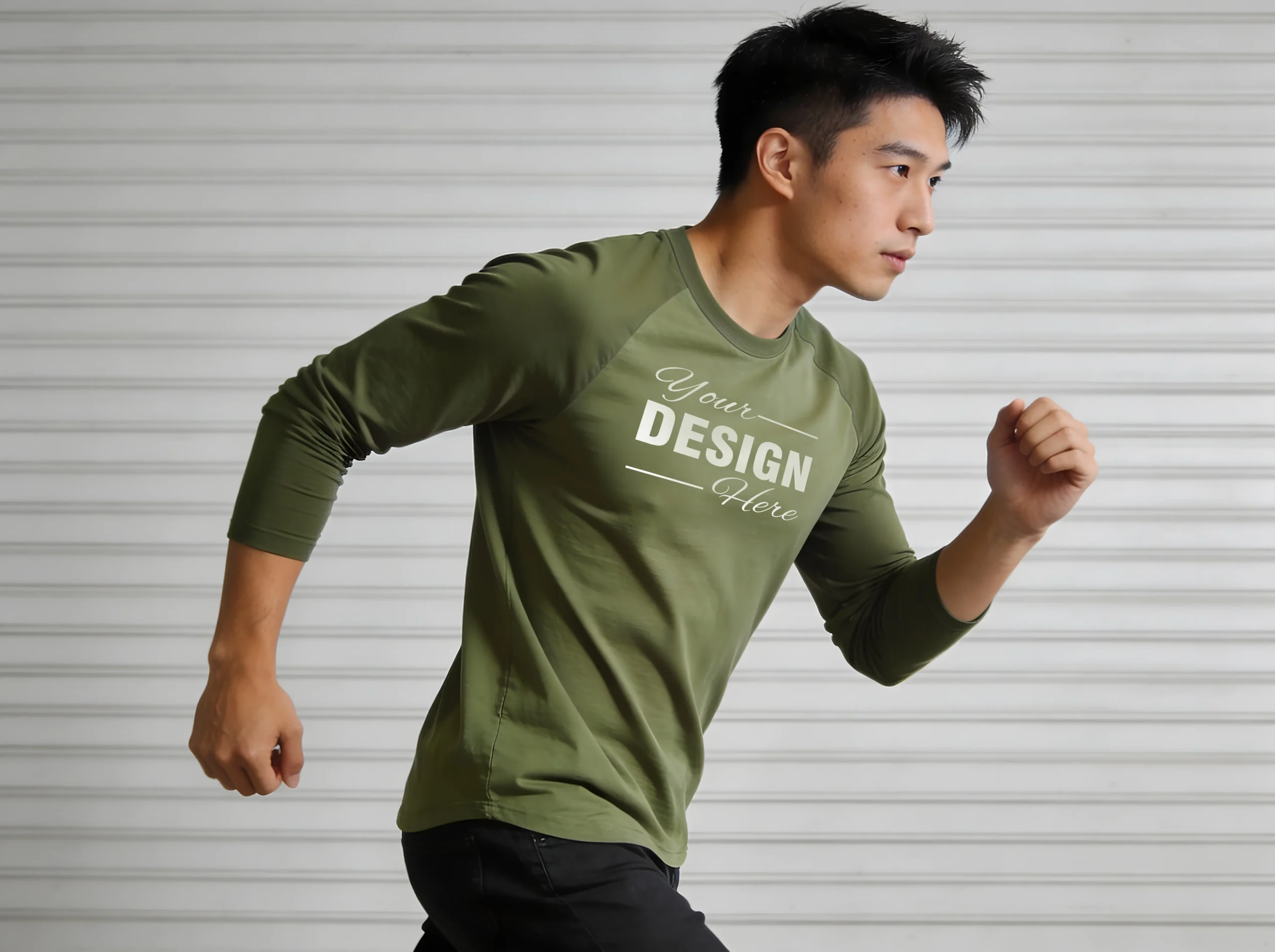 Customizable Olive Green Sports Shirt