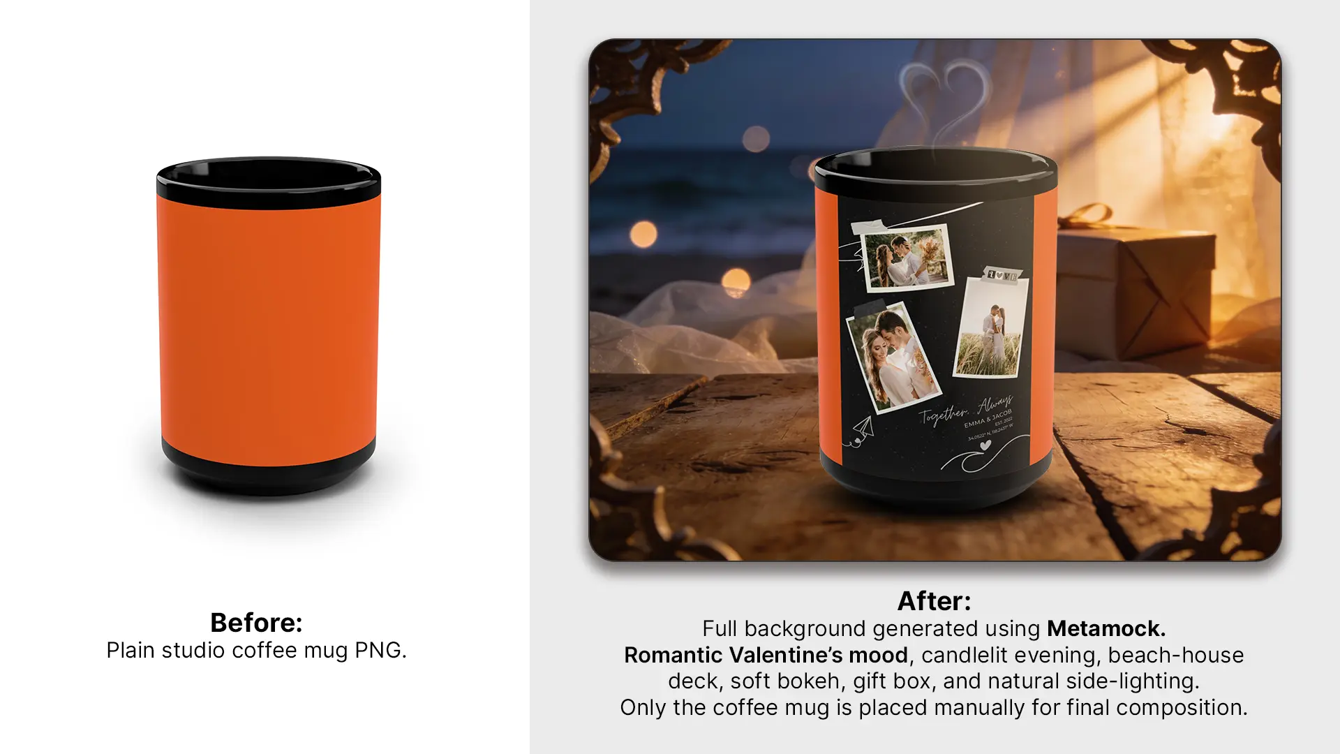 Romantic Photo Collage Mug Design