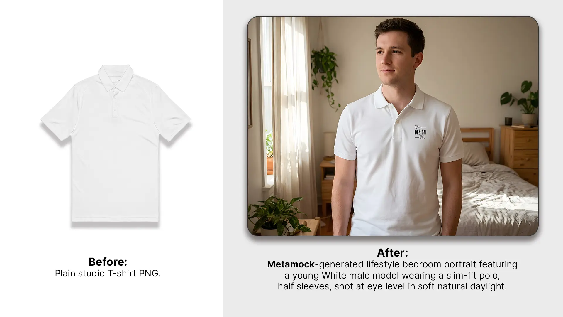 Minimalist Polo Shirt Mockup in Cozy Setting