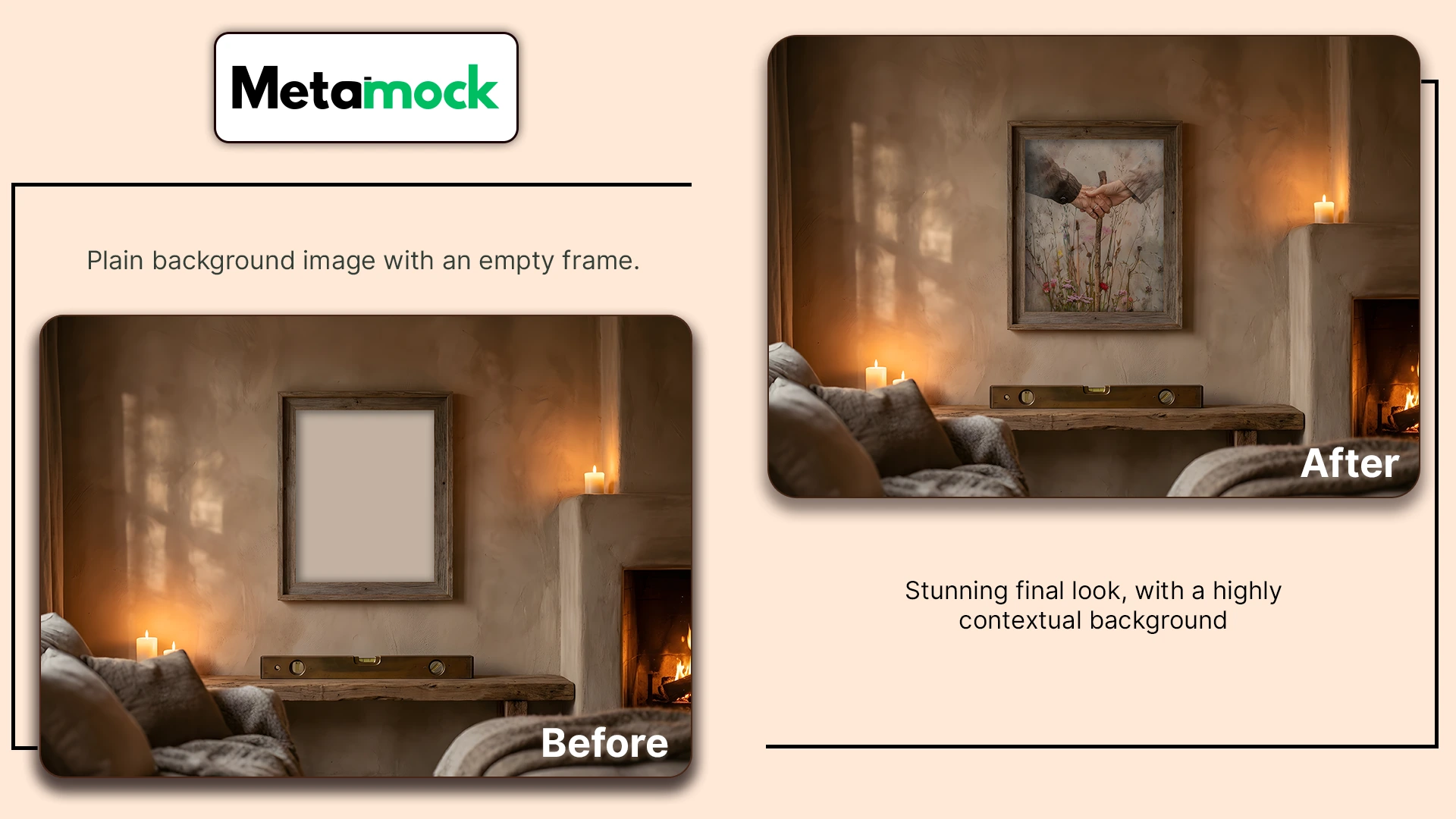 Cozy Vintage Art Frame in Rustic Setting