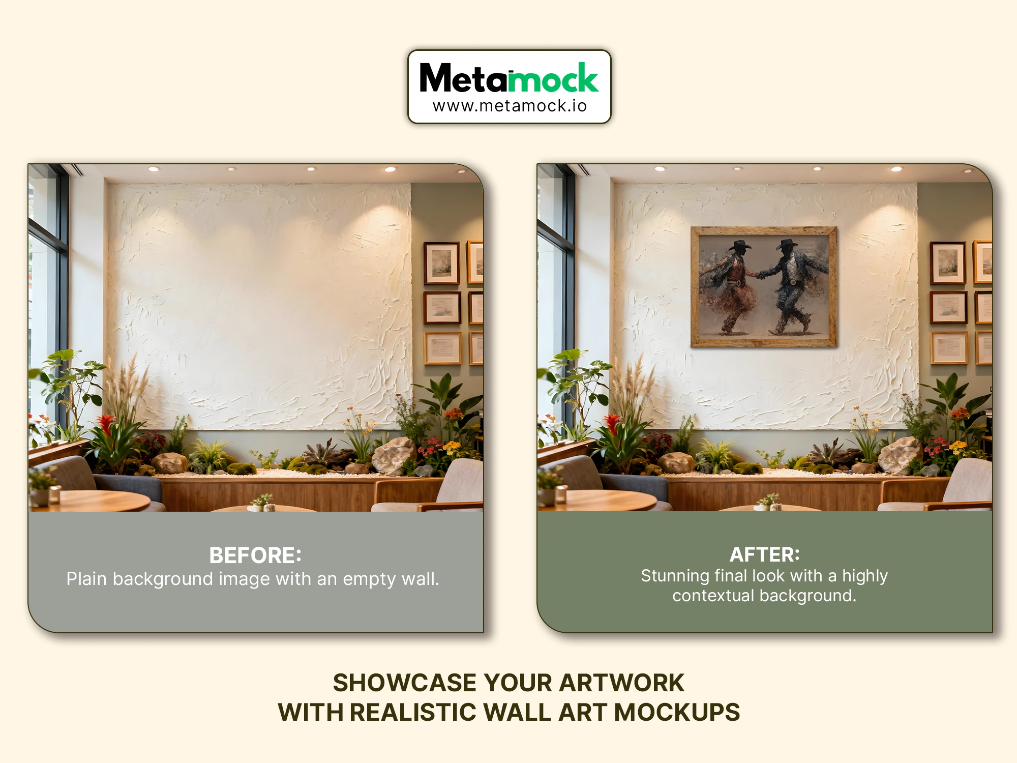 Stunning Wall Art Mockup in Cozy Interior