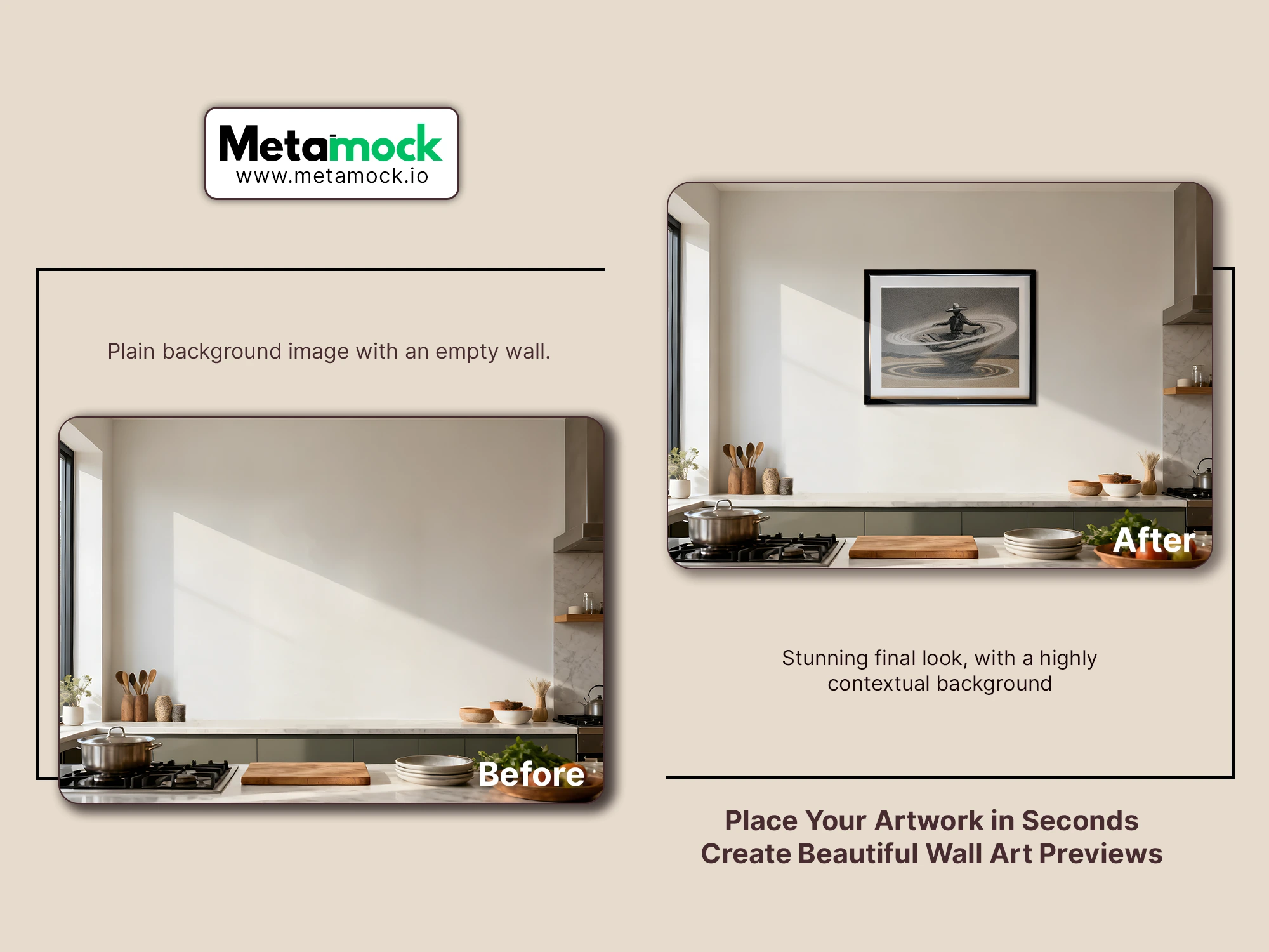 Wall Art Mockup with Modern Minimalist Design
