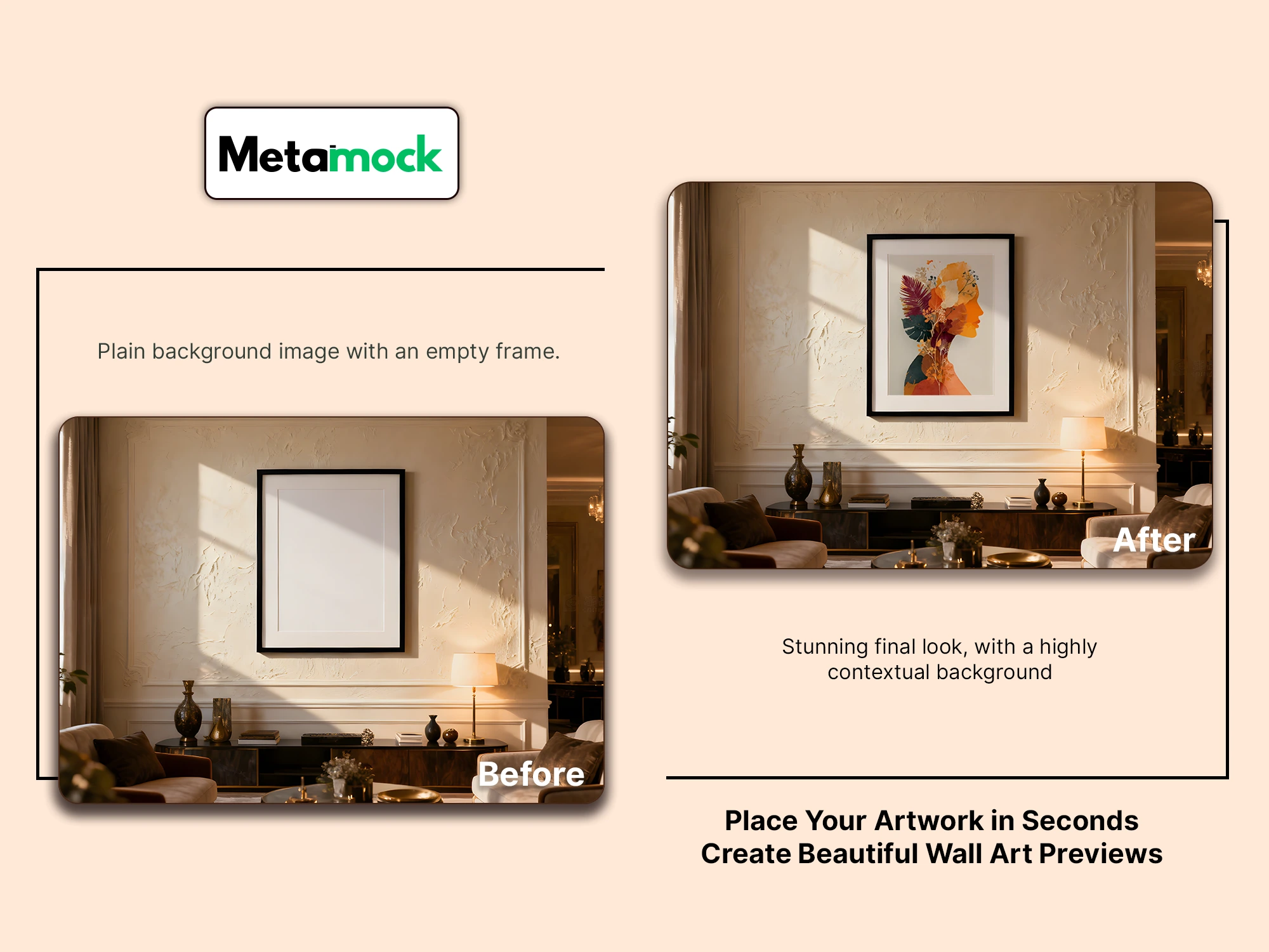 Elegant Wall Art Mockup with Vibrant Portrait